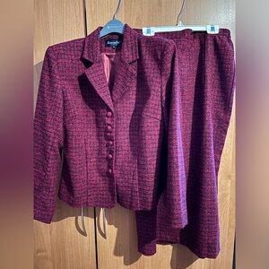 Black and red women’s medium skirt suit